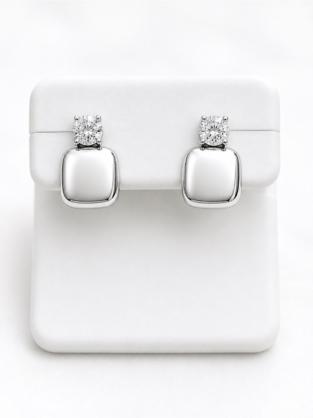 1 CTW Moissanite & 925 Silver Drop Earrings